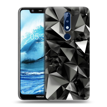 Силиконовый чехол на Nokia 5.1 Plus с принтом Черные кристаллы