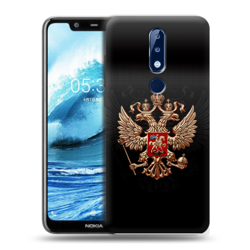 Силиконовый чехол на Nokia 5.1 Plus с принтом Герб России