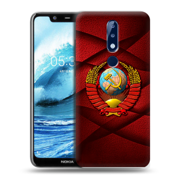 Силиконовый чехол на Nokia 5.1 Plus с принтом Герб СССР