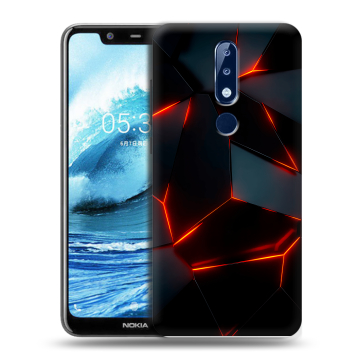 Силиконовый чехол на Nokia 5.1 Plus с принтом Яркие абстракции