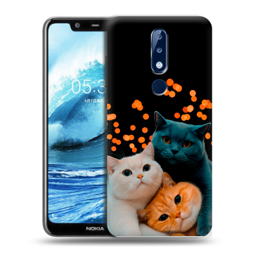 Силиконовый чехол на Nokia 5.1 Plus с принтом Кошки