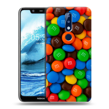 Силиконовый чехол на Nokia 5.1 Plus с принтом Конфеты