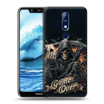 Силиконовый чехол на Nokia 5.1 Plus с принтом Скелет карты