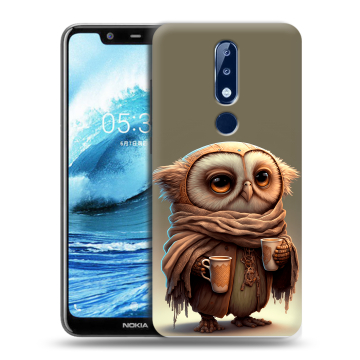 Силиконовый чехол на Nokia 5.1 Plus с принтом Сова