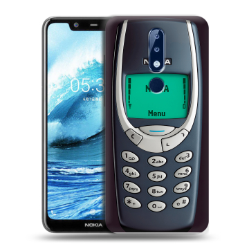 Силиконовый чехол на Nokia 5.1 Plus с принтом Старый телефон Силиконовый чехол на Nokia 5.1 Plus с принтом Старый телефон