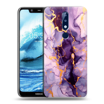 Силиконовый чехол на Nokia 5.1 Plus с принтом Мрамор Силиконовый чехол на Nokia 5.1 Plus с принтом Мрамор