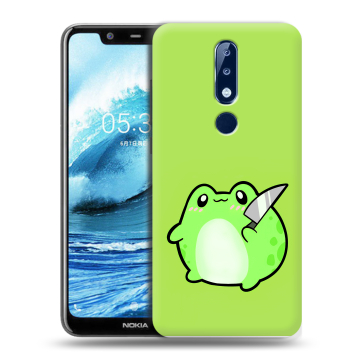 Силиконовый чехол на Nokia 5.1 Plus с принтом Лягушенок Силиконовый чехол на Nokia 5.1 Plus с принтом Лягушенок