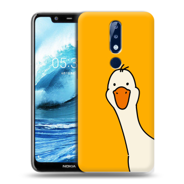 Силиконовый чехол на Nokia 5.1 Plus с принтом Утка Силиконовый чехол на Nokia 5.1 Plus с принтом Утка
