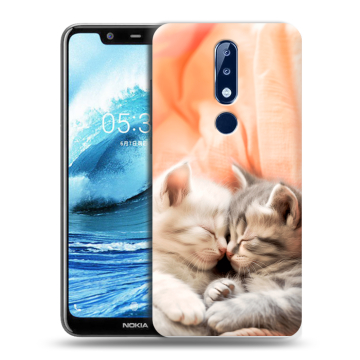 Силиконовый чехол на Nokia 5.1 Plus с принтом Котята Силиконовый чехол на Nokia 5.1 Plus с принтом Котята