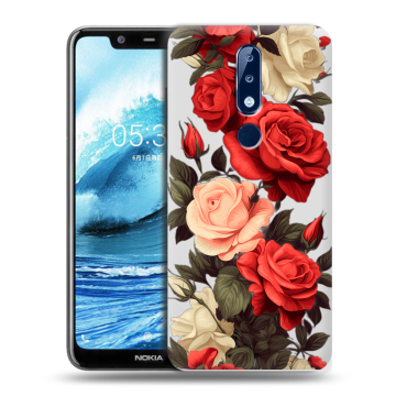 Силиконовый чехол на Nokia 5.1 Plus с принтом Розы Силиконовый чехол на Nokia 5.1 Plus с принтом Розы