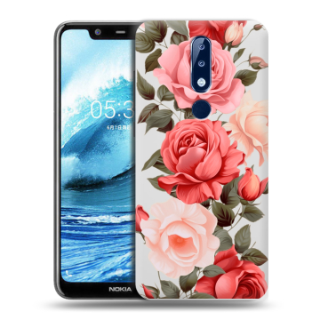 Силиконовый чехол на Nokia 5.1 Plus с принтом Розы Силиконовый чехол на Nokia 5.1 Plus с принтом Розы