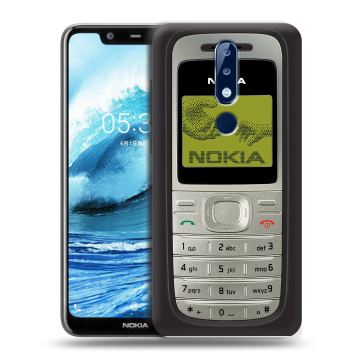 Силиконовый чехол на Nokia 5.1 Plus с принтом Ретро Нокия Силиконовый чехол на Nokia 5.1 Plus с принтом Ретро Нокия