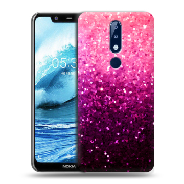 Силиконовый чехол на Nokia 5.1 Plus с принтом Блестки Силиконовый чехол на Nokia 5.1 Plus с принтом Блестки