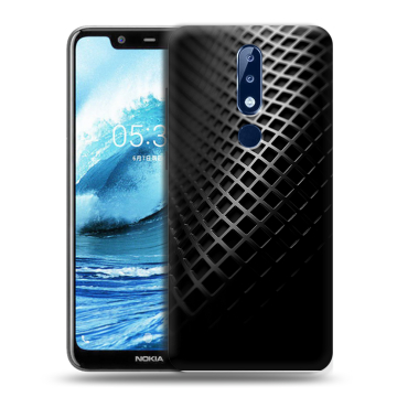 Силиконовый чехол на Nokia 5.1 Plus с принтом Текстура металла Силиконовый чехол на Nokia 5.1 Plus с принтом Текстура металла