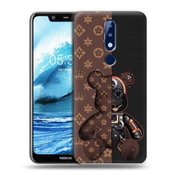 Силиконовый чехол на Nokia 5.1 Plus с принтом Луи робот Силиконовый чехол на Nokia 5.1 Plus с принтом Луи робот