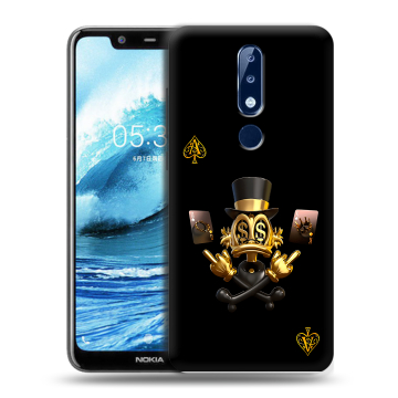 Силиконовый чехол на Nokia 5.1 Plus с принтом Золотой скрудж макдак Силиконовый чехол на Nokia 5.1 Plus с принтом Золотой скрудж макдак