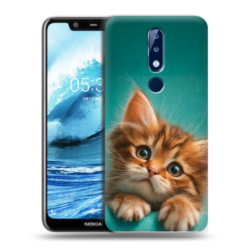 Силиконовый чехол на Nokia 5.1 Plus с принтом котенок Силиконовый чехол на Nokia 5.1 Plus с принтом котенок