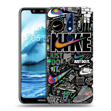 Силиконовый чехол на Nokia 5.1 Plus с принтом Найк Силиконовый чехол на Nokia 5.1 Plus с принтом Найк