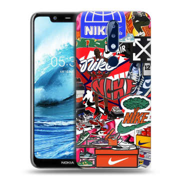 Силиконовый чехол на Nokia 5.1 Plus с принтом Найк Nike яркий Силиконовый чехол на Nokia 5.1 Plus с принтом Найк Nike яркий
