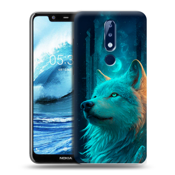 Силиконовый чехол на Nokia 5.1 Plus с принтом бабочки саккура Силиконовый чехол на Nokia 5.1 Plus с принтом бабочки саккура