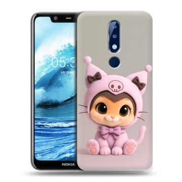 Силиконовый чехол на Nokia 5.1 Plus с принтом Куроми Kuromi Силиконовый чехол на Nokia 5.1 Plus с принтом Куроми Kuromi