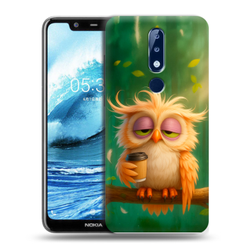 Силиконовый чехол на Nokia 5.1 Plus с принтом сова Силиконовый чехол на Nokia 5.1 Plus с принтом сова
