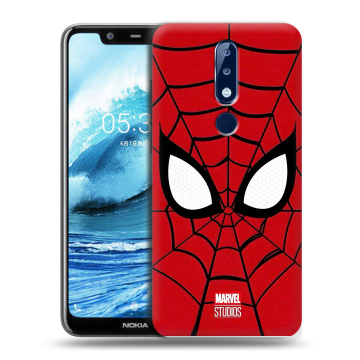 Силиконовый чехол на Nokia 5.1 Plus с принтом человек паук spiderman Силиконовый чехол на Nokia 5.1 Plus с принтом человек паук spiderman