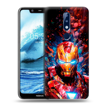 Силиконовый чехол на Nokia 5.1 Plus с принтом Железный человек Ironman Силиконовый чехол на Nokia 5.1 Plus с принтом Железный человек Ironman