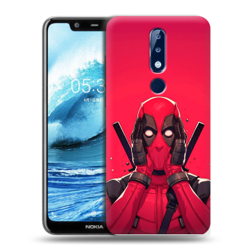 Силиконовый чехол на Nokia 5.1 Plus с принтом Дедпул Deadpool Силиконовый чехол на Nokia 5.1 Plus с принтом Дедпул Deadpool