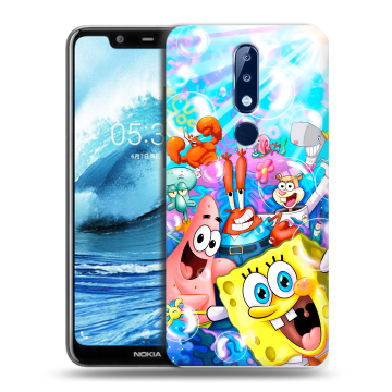 Силиконовый чехол на Nokia 5.1 Plus с принтом спанчбоб спанч боб Силиконовый чехол на Nokia 5.1 Plus с принтом спанчбоб спанч боб