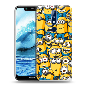 Силиконовый чехол на Nokia 5.1 Plus с принтом Миньоны Силиконовый чехол на Nokia 5.1 Plus с принтом Миньоны