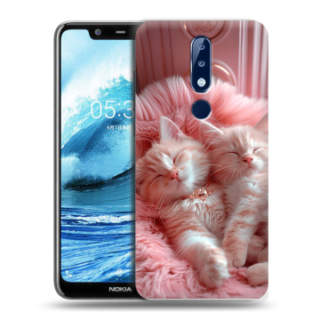 Силиконовый чехол на Nokia 5.1 Plus с принтом котята котики Силиконовый чехол на Nokia 5.1 Plus с принтом котята котики
