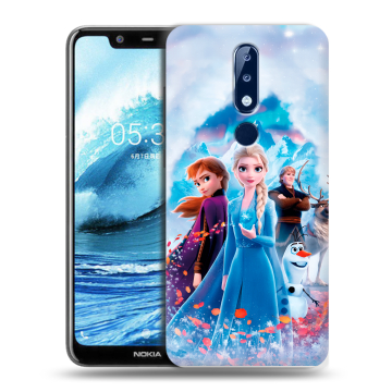 Силиконовый чехол на Nokia 5.1 Plus с принтом Холодное сердце Frozen Силиконовый чехол на Nokia 5.1 Plus с принтом Холодное сердце Frozen
