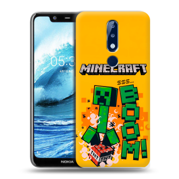 Силиконовый чехол на Nokia 5.1 Plus с принтом Майнкрафт Minecraft Силиконовый чехол на Nokia 5.1 Plus с принтом Майнкрафт Minecraft
