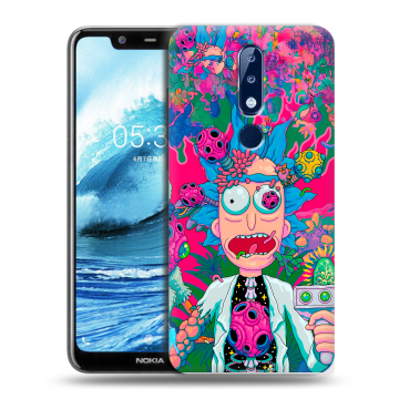 Силиконовый чехол на Nokia 5.1 Plus с принтом Рик и Морти Rick Morty Силиконовый чехол на Nokia 5.1 Plus с принтом Рик и Морти Rick Morty