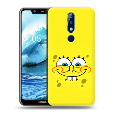 Силиконовый чехол на Nokia 5.1 Plus с принтом спанчбоб спанч боб Силиконовый чехол на Nokia 5.1 Plus с принтом спанчбоб спанч боб