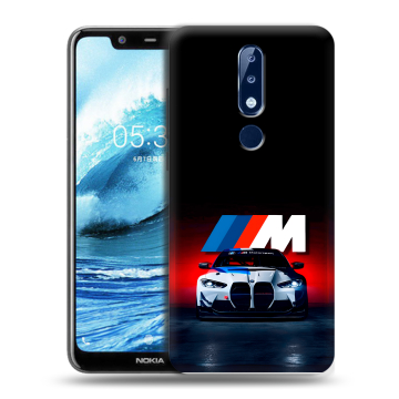Силиконовый чехол на Nokia 5.1 Plus с принтом БМВ BMW Силиконовый чехол на Nokia 5.1 Plus с принтом БМВ BMW