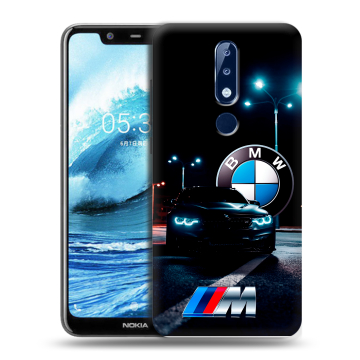 Силиконовый чехол на Nokia 5.1 Plus с принтом БМВ BMW Силиконовый чехол на Nokia 5.1 Plus с принтом БМВ BMW