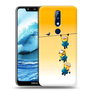 Силиконовый чехол на Nokia 5.1 Plus с принтом Миньоны Силиконовый чехол на Nokia 5.1 Plus с принтом Миньоны