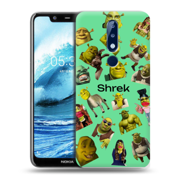 Силиконовый чехол на Nokia 5.1 Plus с принтом Шрек Shrek