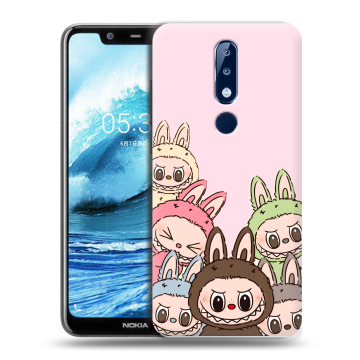 Силиконовый чехол на Nokia 5.1 Plus с принтом Лабубу