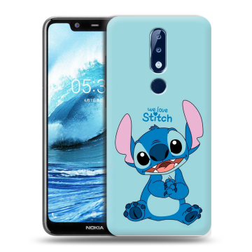 Силиконовый чехол на Nokia 5.1 Plus с принтом Лило и Стич Силиконовый чехол на Nokia 5.1 Plus с принтом Лило и Стич