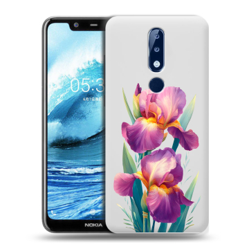 Силиконовый чехол на Nokia 5.1 Plus с принтом Цветы орхидеи
