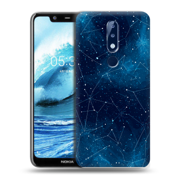 Силиконовый чехол на Nokia 5.1 Plus с принтом Космос звезды