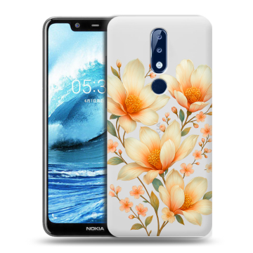 Силиконовый чехол на Nokia 5.1 Plus с принтом Цветы