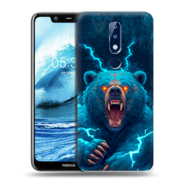 Силиконовый чехол на Nokia 5.1 Plus с принтом Медведь