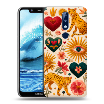 Силиконовый чехол на Nokia 5.1 Plus с принтом Модный принт