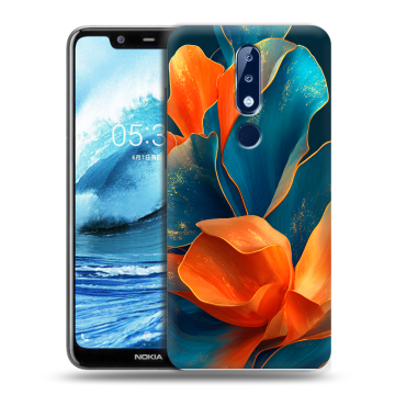 Силиконовый чехол на Nokia 5.1 Plus с принтом Цветы