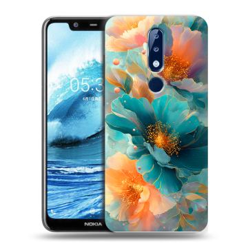 Силиконовый чехол на Nokia 5.1 Plus с принтом Цветы