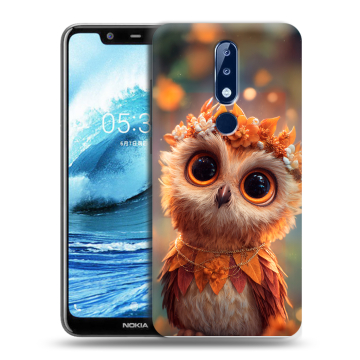Силиконовый чехол на Nokia 5.1 Plus с принтом Милая сова